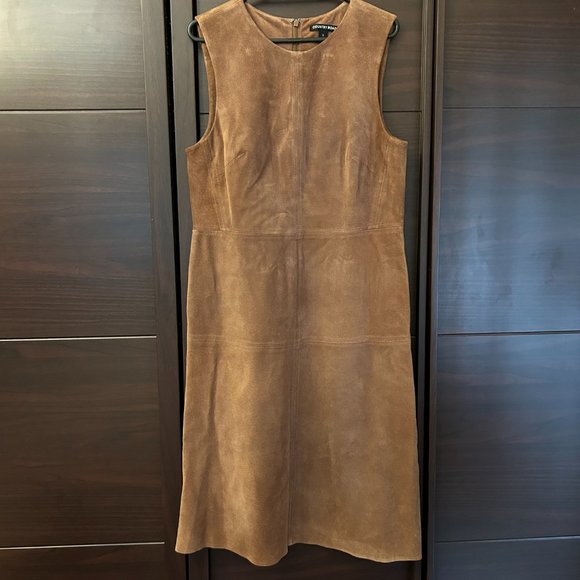 Country Road light brown suede leather dress, size 12, in good condition - Picture 2 of 5
